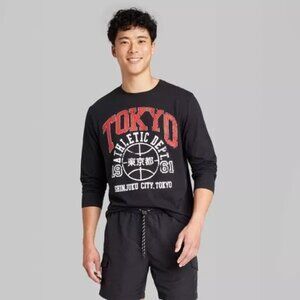 Mens Black Regular Fit Crewneck Long Sleeve T-Shirt‎ - Original Use Size XL